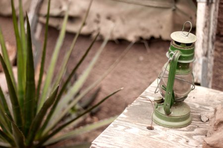 green lantern in shallow focus lens photo