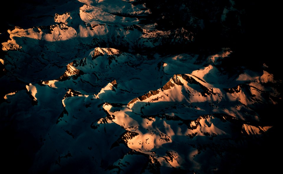 hills with shadow from sunrise