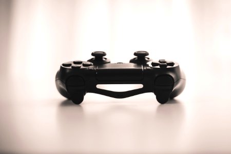 black wireless game controller photo