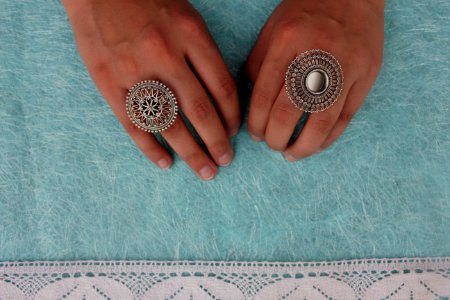 Blue, Crochet, Silver