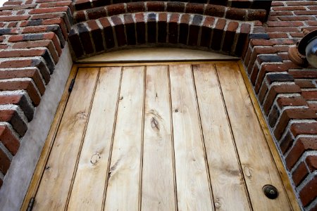 closeup photo of brown wooden door photo