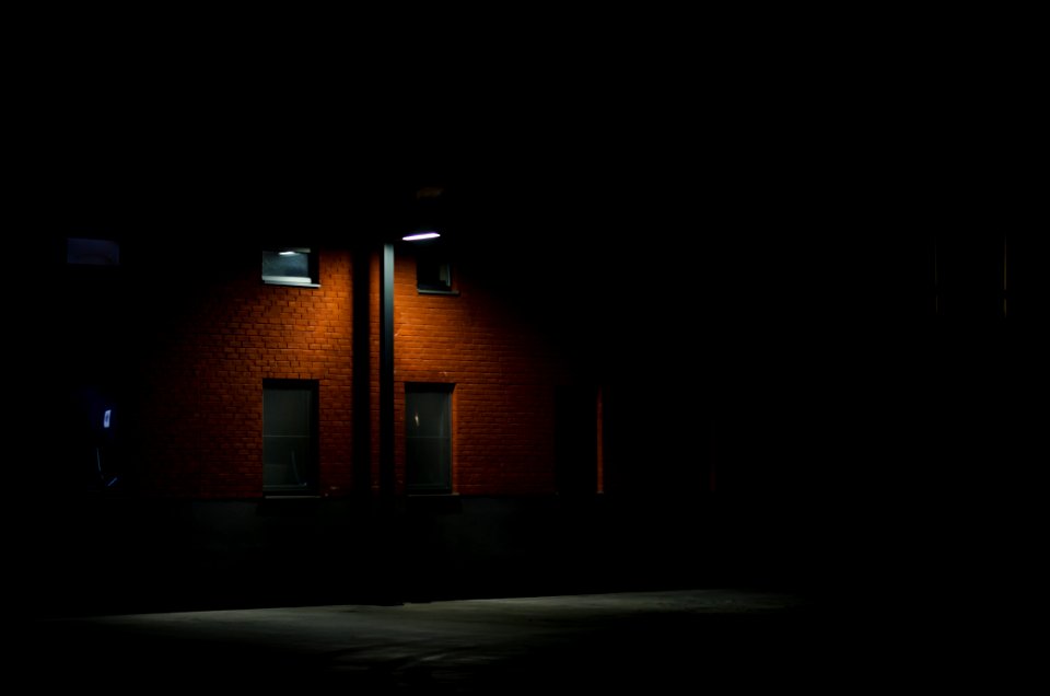 black light post near wall