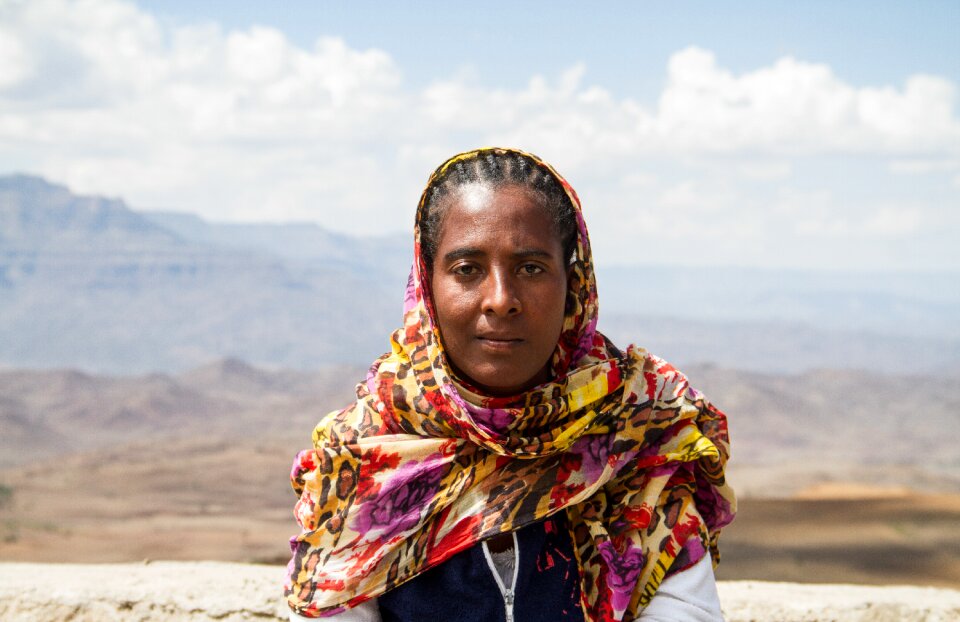 Portrait scarf woman
