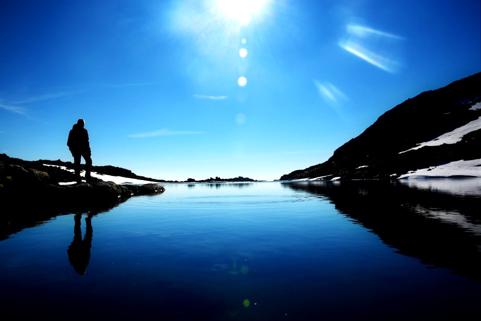 person standing near body of water photo