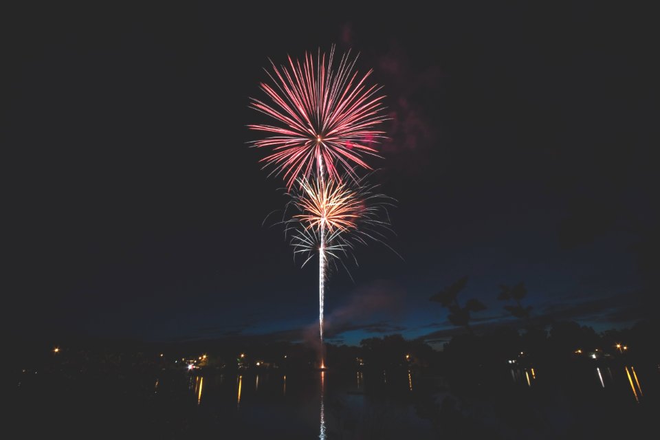 fireworks display at night sky