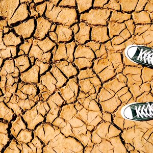 Clay cracks dry