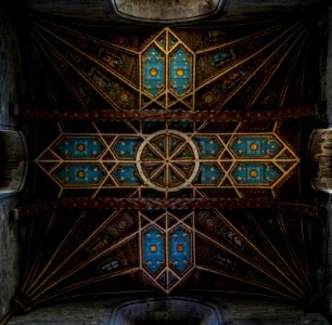 blue and brown cross digital wallpaper