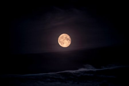 photography of moon at night time