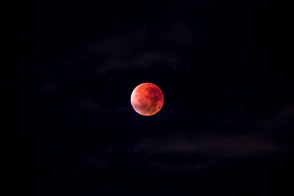 blood moon during night