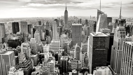 grayscale photography of New York city photo
