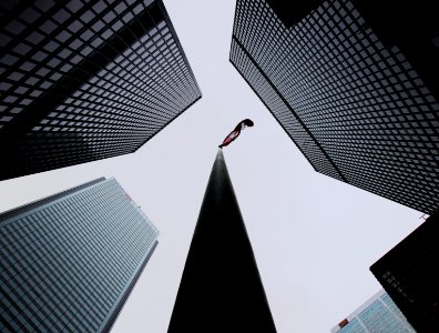worm-view photography of high rise buildings