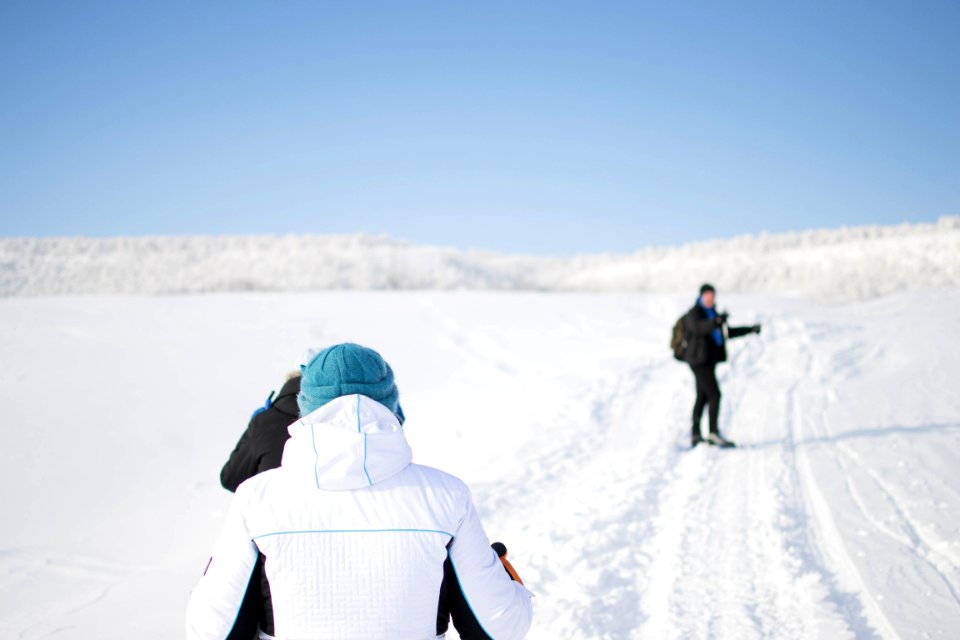 people on snow field