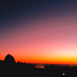 Cannon beach, United states, Moon