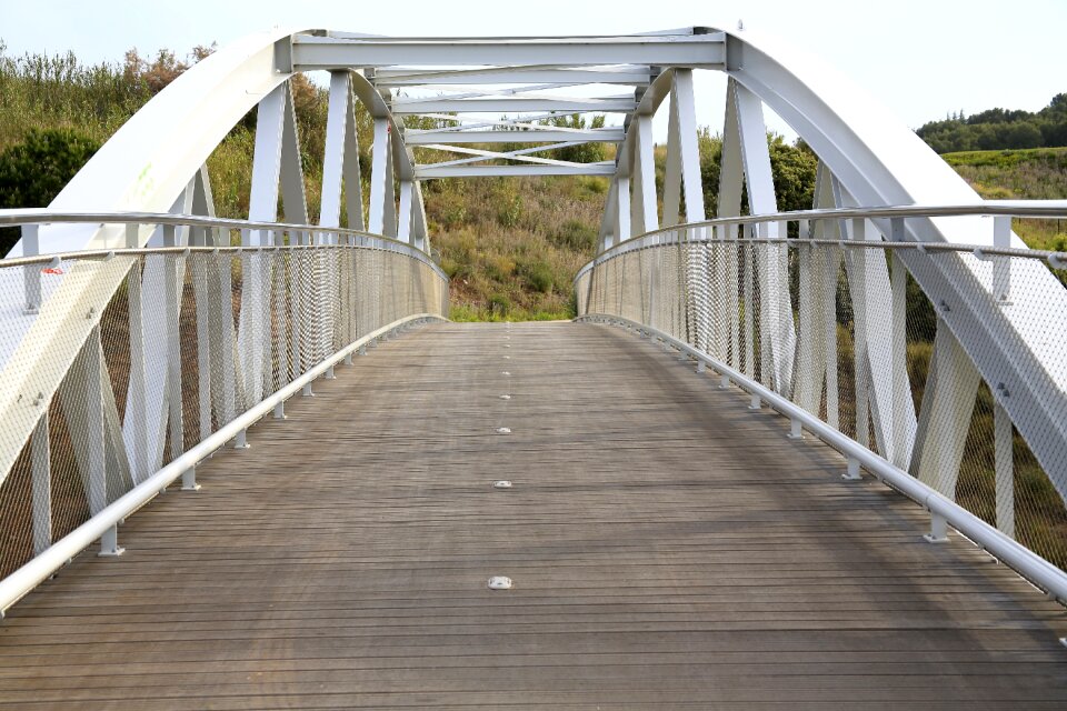 Wood wooden bridge iron