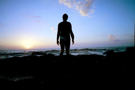 Sunset, Water, People