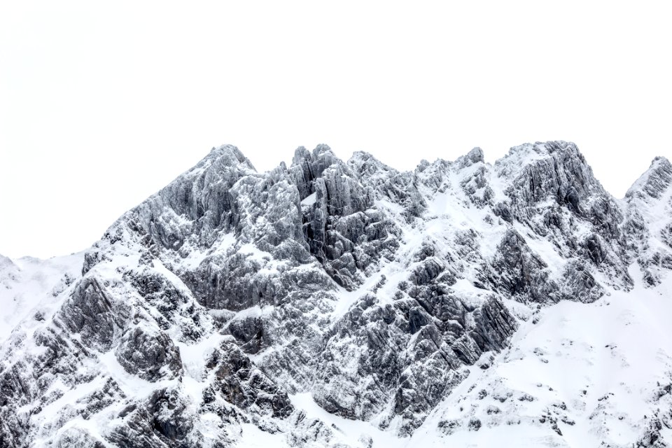 white snow on mountain