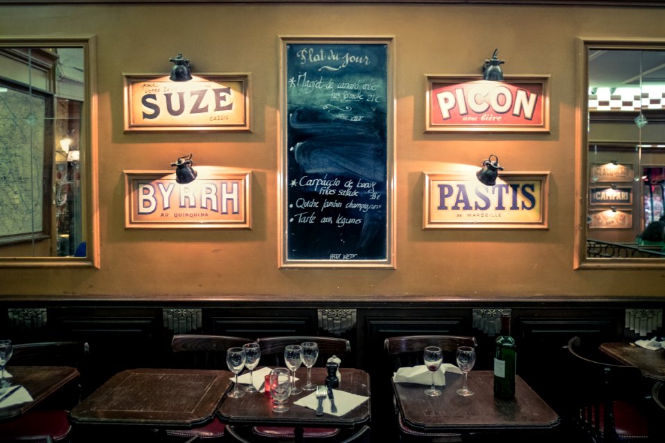 Paris, France, Menu restaurant