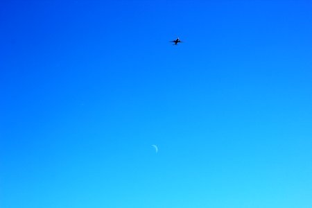 Minimal, Blue sky, Airline photo