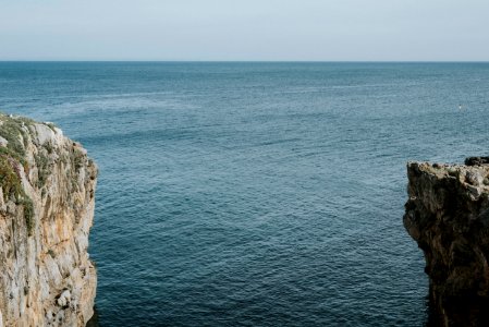 water between cliffs photo