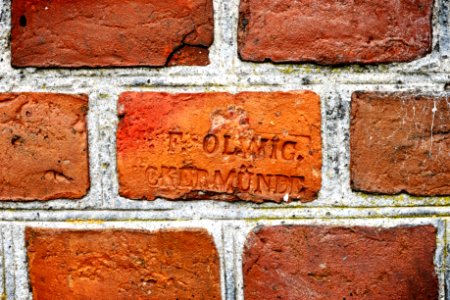Red, Brick wall, Brick