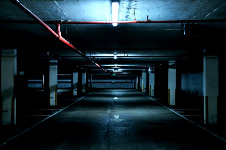 architectural photography of parking lot