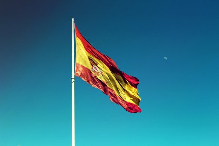 Madrid, Spain, Flag waving