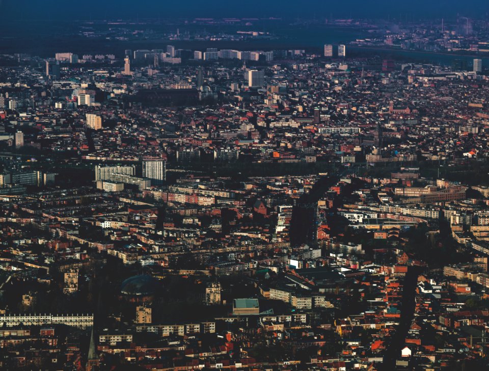 aerial photo of city skyline