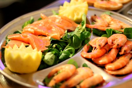 Lettuce, Langoustines, Lemon photo