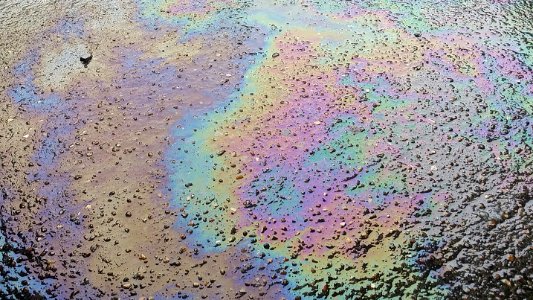 Road surface, Oil patch, Rainbow