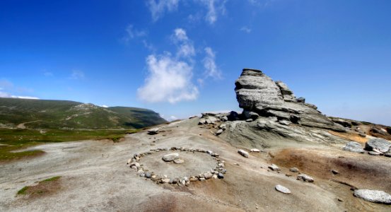 rock formation under the blue skies photo