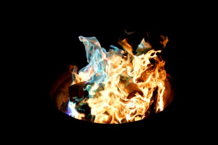 fire burning in barrel photo