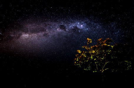 Milky way, Night, Blue