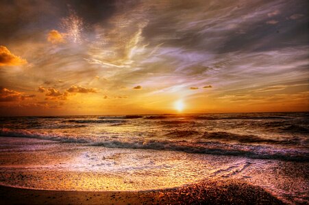 Sea sunset nature photo