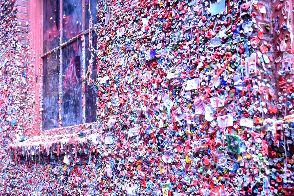 Gum wall, Seattle, United states