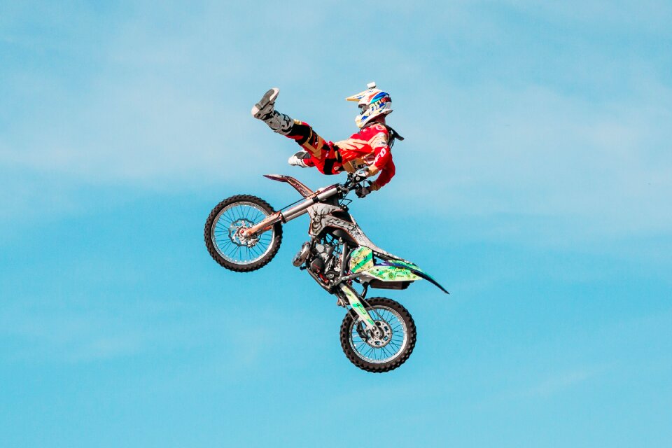 Rider freestyle motocross sky