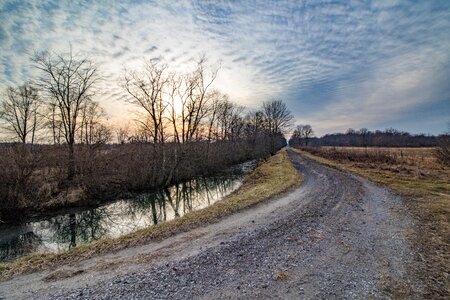 Waterway gravel curved