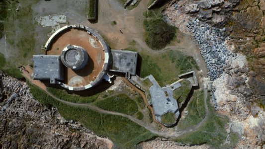 aerial photography of round building photo