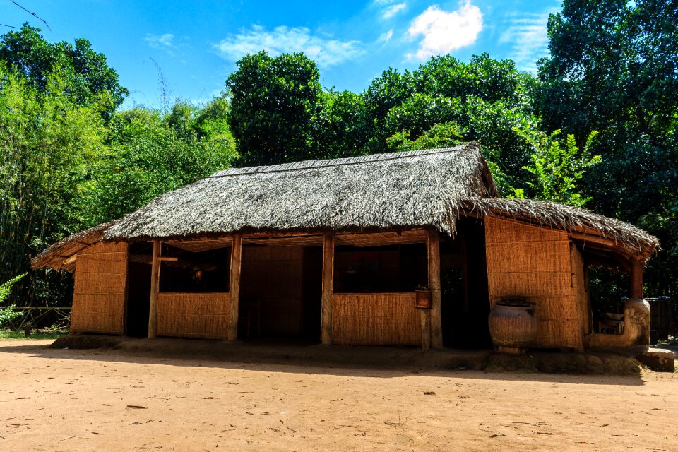 Straw roof the house in architecture