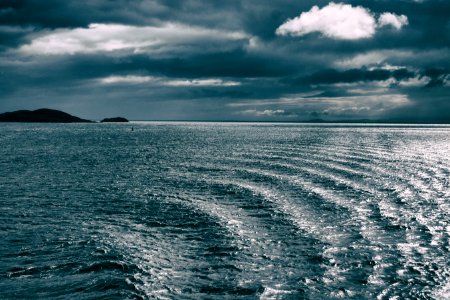 Reflection, Coastline, Cloudy