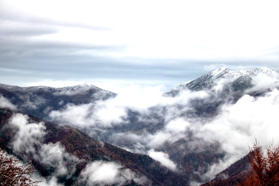 view of mountains and fogs