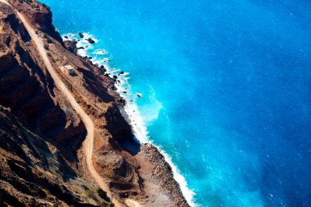 aerial photography of cliff near sea photo