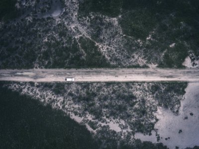 aerial photography of vehicle on road photo