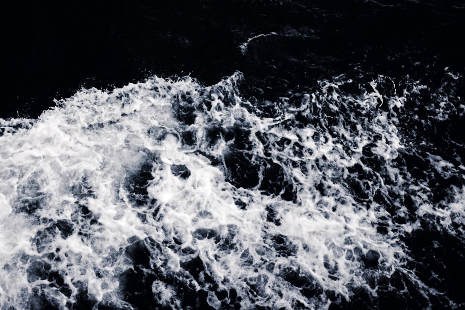 Sea foam splash water