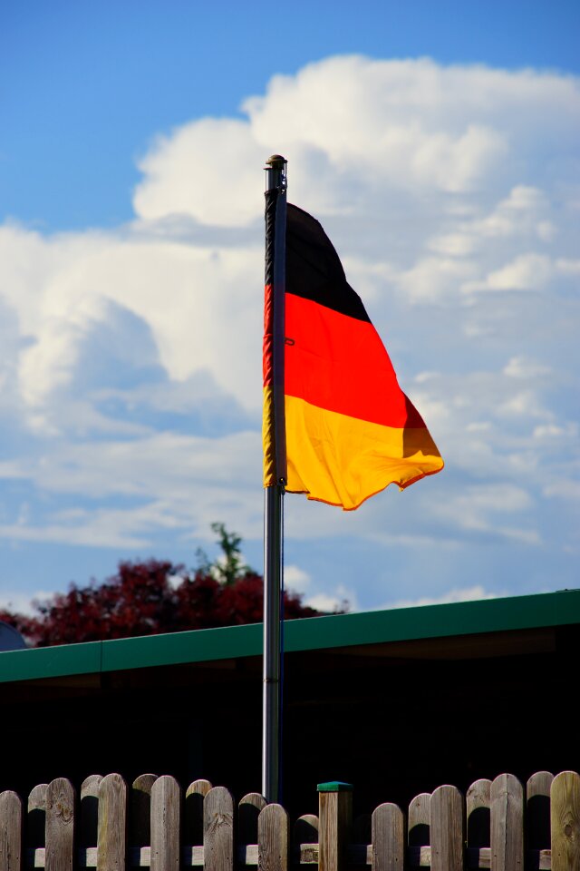 Flagpole black red gold german flag
