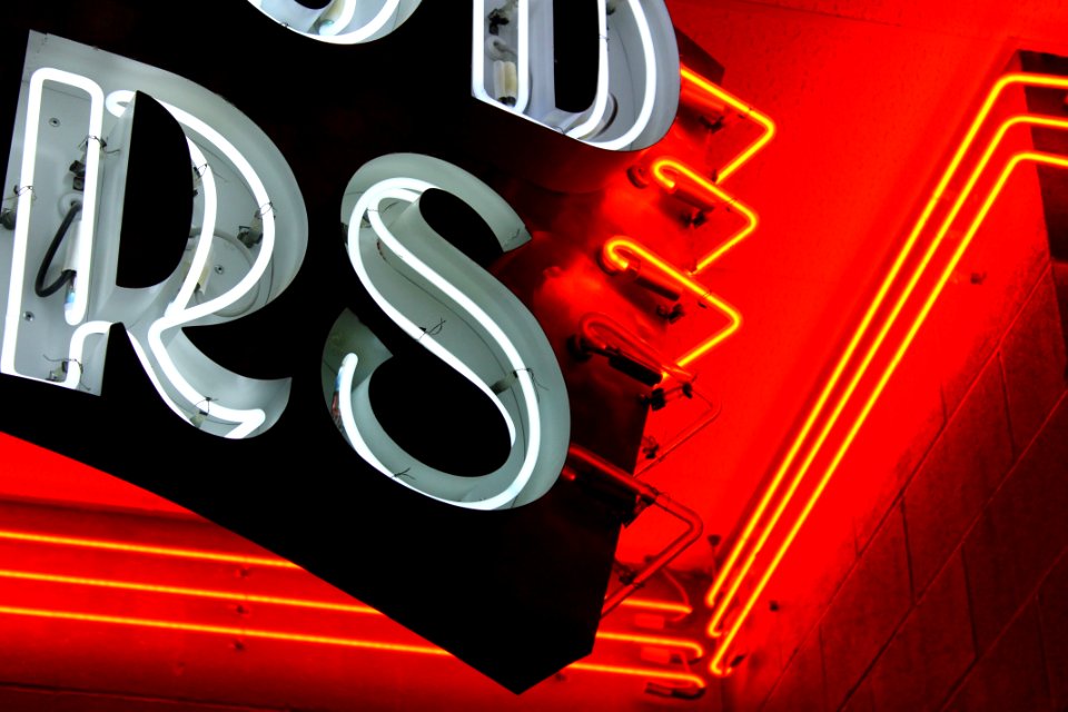 red and white neon lights
