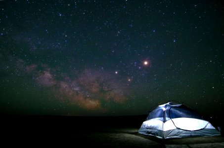 tent during night time photo