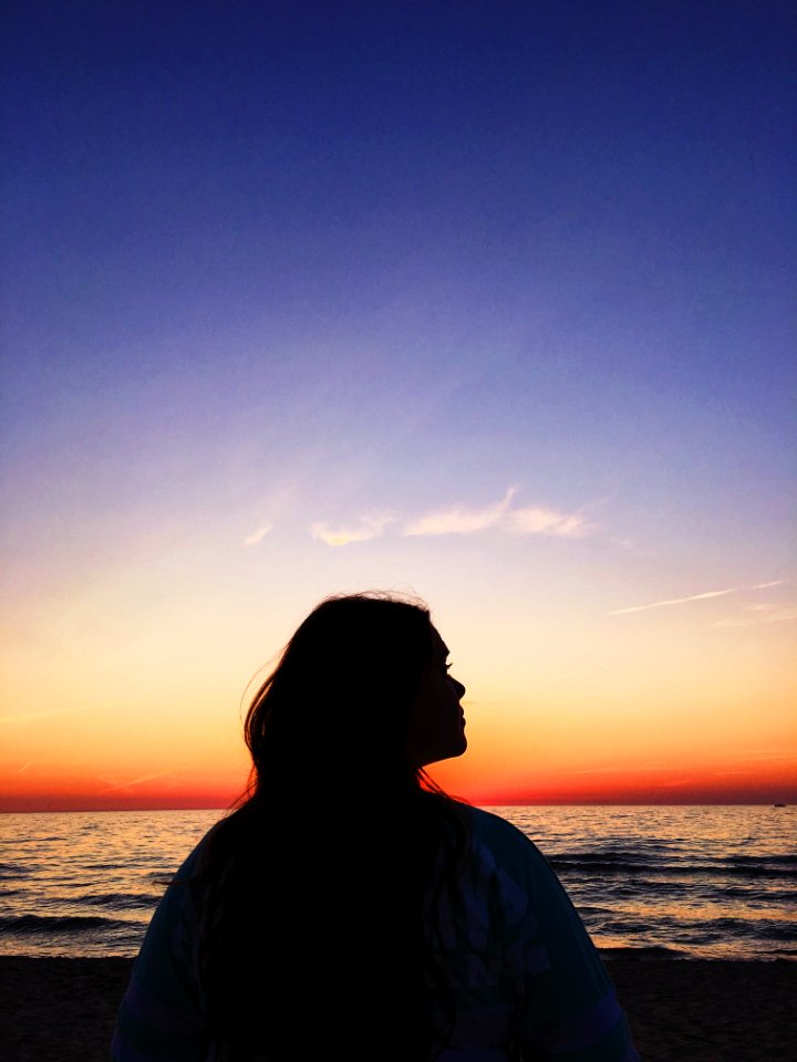 Lake michigan, Horizon, Women