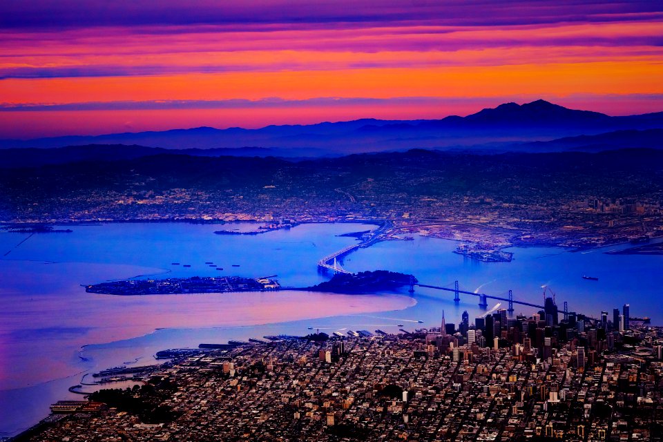 aerial photography of high rise building during golden hour photo