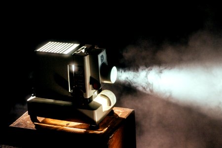 turned on projector