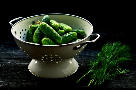 bowl strainer and pickles photo